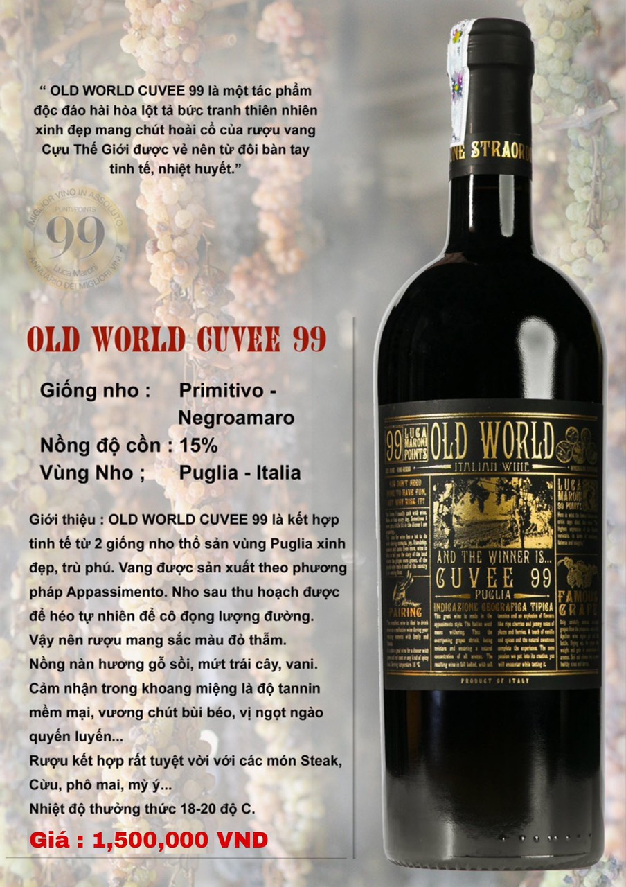 HQ 02 chai rượu  cao cấp - Rượu Old World 99 (Mã HQ_03)