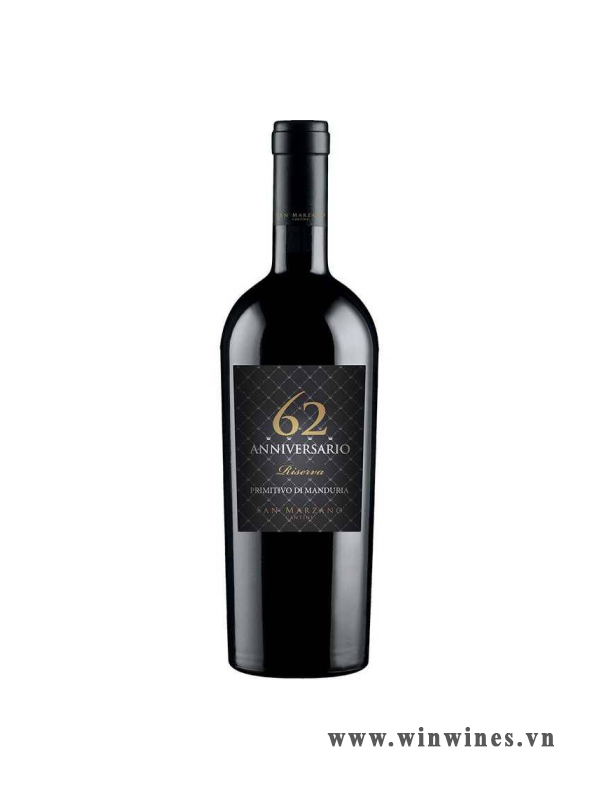 Rượu Vang Ý 62 Anniversario Primitivo di Manduria DOP Riserva