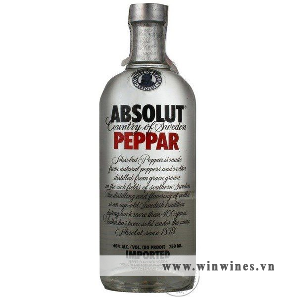 Absolut Vodka Peppar (Ớt)